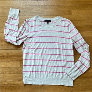 Banana Republic Pink and Gray Striped Sweater